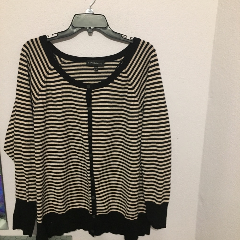 Lane Bryant 22/24 rose gold pink/black stripped
